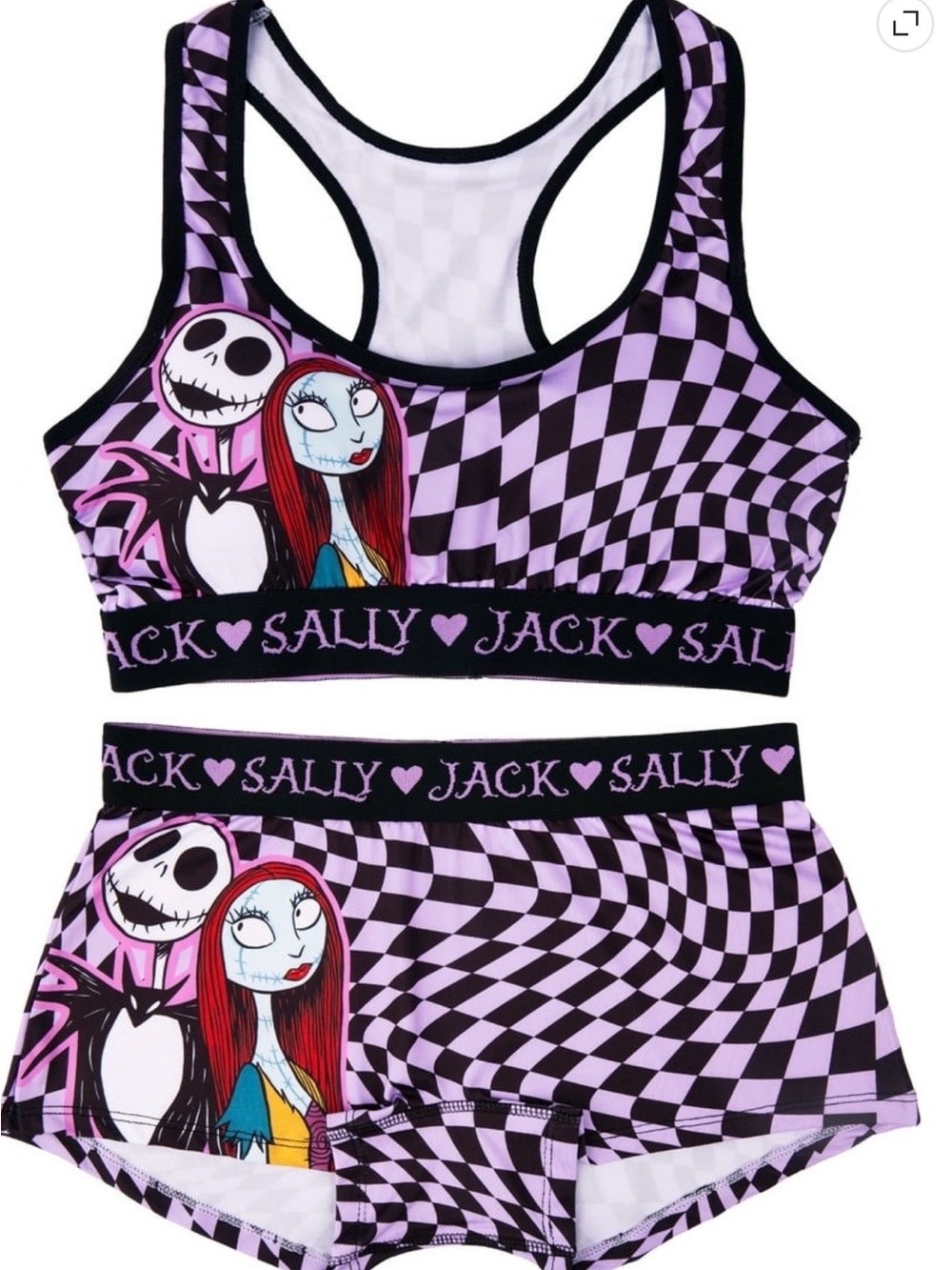 BRAND NEW Nightmare Before Christmas Womans and Juniors Racerback Bra & Boyshort